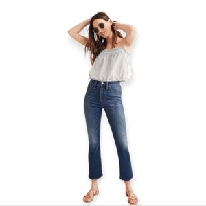 Madewell Indigo Cali-Demi Boot Preppy Beach Festival Denim Jeans Womens